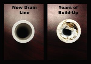 New drain line vs clogged drain line